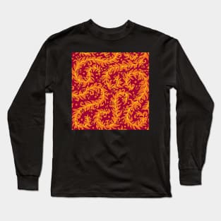 Lacy Leaves Red and Orange Palette Long Sleeve T-Shirt